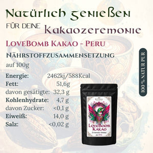 LoveBomb Criollo Zeremonie-Kakao aus Peru - Ritualmanufaktur.de
