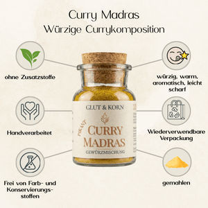 Würzige Currymischung, leicht pikant, für Currys und herzhafte Speisen, Ritualmanufaktur