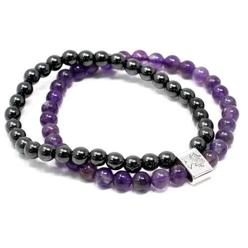 Magnet doppel Edelsteinarmband - Ritualmanufaktur.de