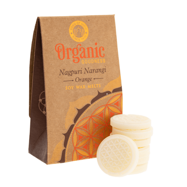 Orangen Wachstaler Blume des Lebens - Ritualmanufaktur.de