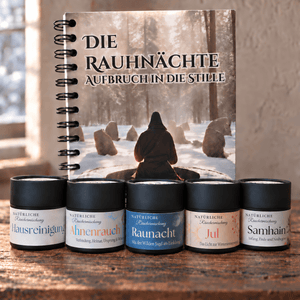 Räucherset mit Arbeitsbuch für die Rauhnachtszeit mit 5 Räucherungen: Ahnenrauchn, Jul, Samhain, Hausreinigung und Rauhnacht