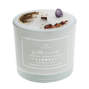 Transformationskerze Vollmond I Rose & Amethyst - Ritualmanufaktur.de