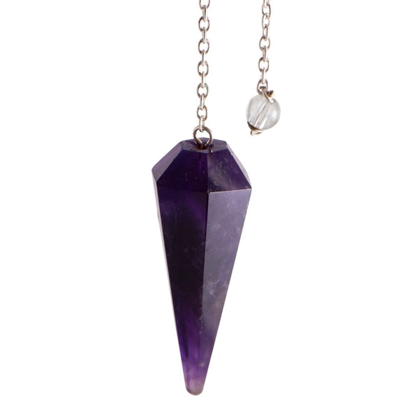 Amethyst Sechskantpendel Wahrnehmung - Ritualmanufaktur.de