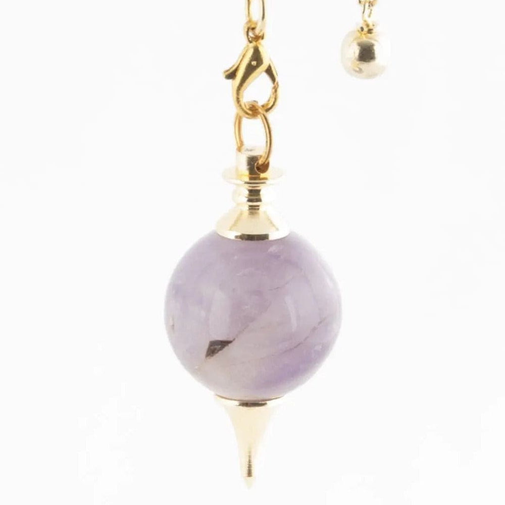 Pendel, Messing mit Amethyst-Kugel - Ritualmanufaktur.de