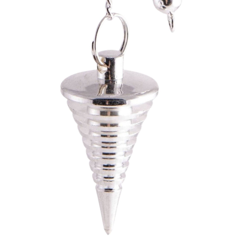 Rillenpendel versilbert Klärung - Ritualmanufaktur.de