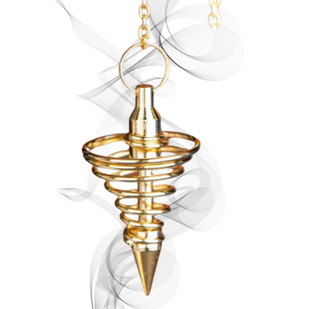 Spiralpendel vergoldet Wachstum - Ritualmanufaktur.de