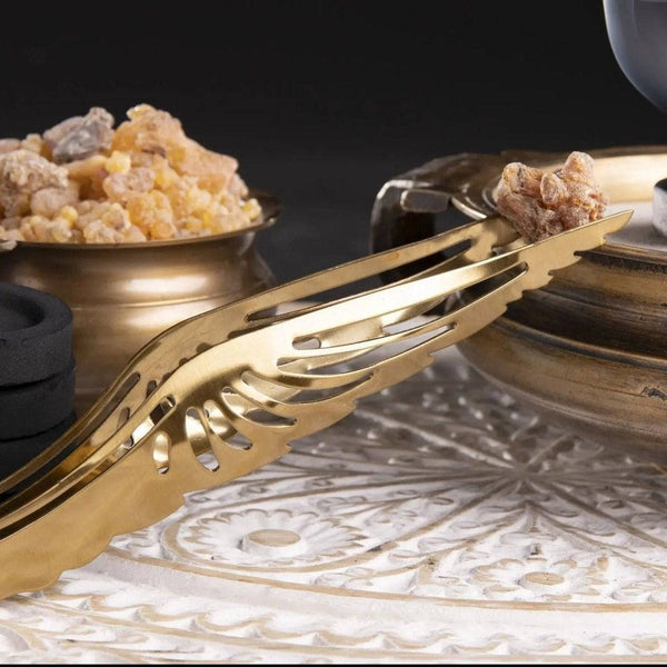 Räucherzange Engelsflügel gold - Ritualmanufaktur.de