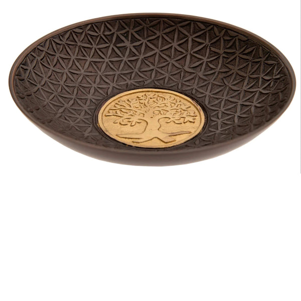 Räucherschale Yggdrasil mit im Kupfer Antik Finish - Ritualmanufaktur.de