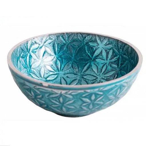 Schale Blume des Lebens türkis - Ritualmanufaktur.de