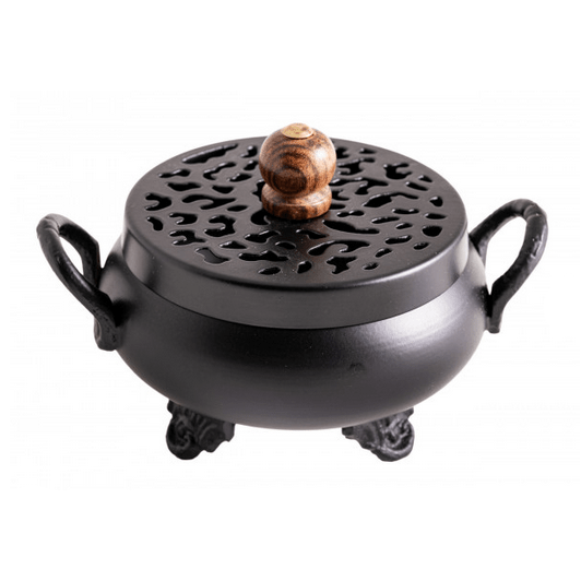 Smoke modernes schwarzes Räuchergefäß mit Deckel - Ritualmanufaktur.de
