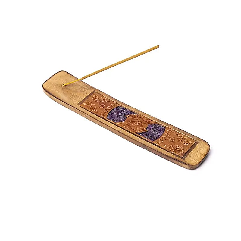 Heilende Hände Räucherstäbchenhalter Amethyst - Ritualmanufaktur.de