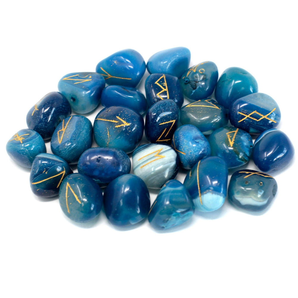 Runensteine blauer Onyx - Ritualmanufaktur.de