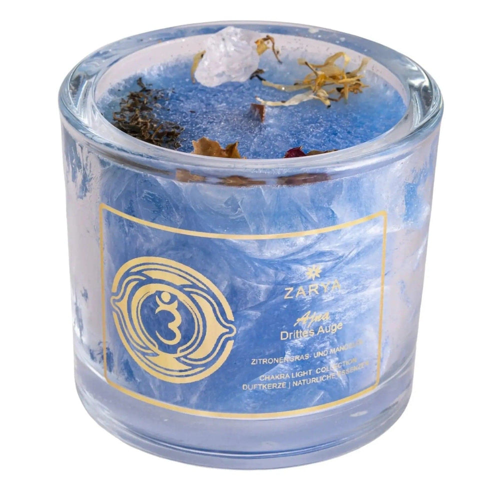 Stirnchakra Kerze Ajna handgegossen - Ritualmanufaktur.de