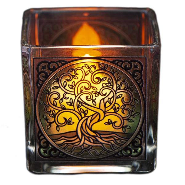 Teelichtglas Yggdrasil - Ritualmanufaktur.de