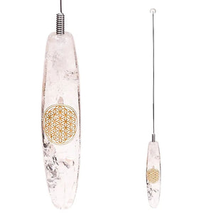 Tensor Bergkristall mit Blume des Lebens - Ritualmanufaktur.de