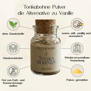 Vorteile Tonkabohnenpulver aus Brasilien zum Verfeinern von Süßspeisen und Getränken - Ritualmanufaktur Glut & Korn
