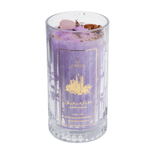 Transformationskerze Abschiedslicht Rose, Lilie & Rosenquarz - Ritualmanufaktur.de