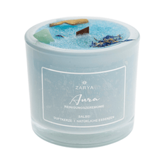 Transformationskerze Aura - Reinigung Salbei, Maiglöckchen & Aventurin - Ritualmanufaktur.de
