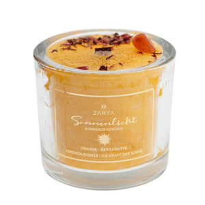 Transformationskerze Sonnenlicht Orange, Bergamotte & Karneol - Ritualmanufaktur.de