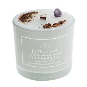 Transformationskerze Vollmond I Rose & Amethyst - Ritualmanufaktur.de