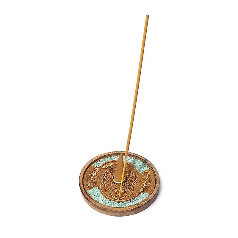 Traumfänger Amazonit Halter Räucherstäbchen & Kegel - Ritualmanufaktur.de