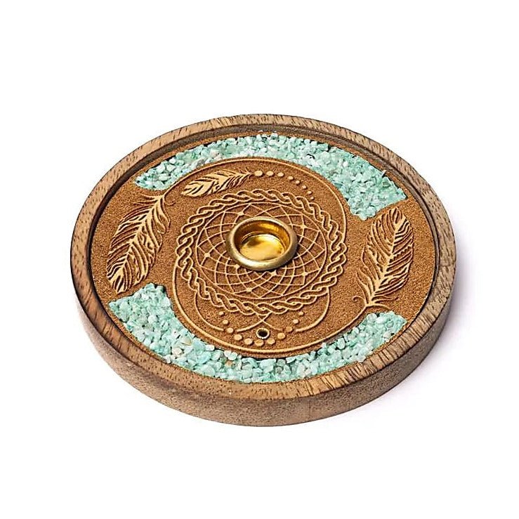 Traumfänger Amazonit Halter Räucherstäbchen & Kegel - Ritualmanufaktur.de