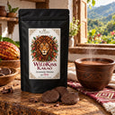 WildKiss Rohkakao Drops aus 100 % Criollo-Kakao aus Peru – vegan, naturbelassen und ohne Zusätze.