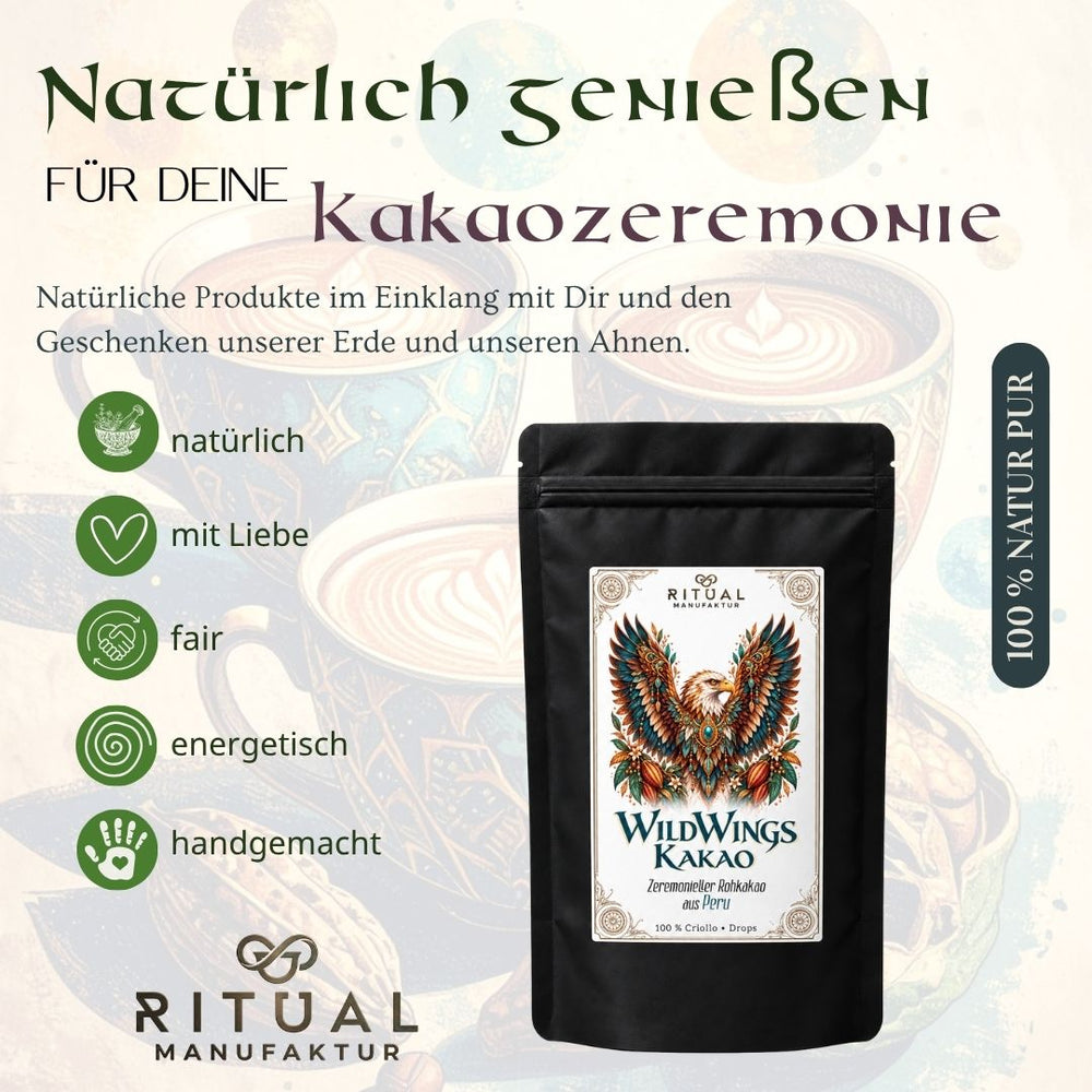 WildWings Zeremonie-Kakao Drops aus Peru - Ritualmanufaktur.de