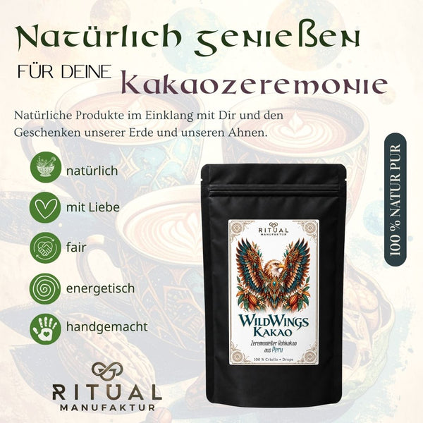 WildWings Zeremonie-Kakao Drops aus Peru - Ritualmanufaktur.de