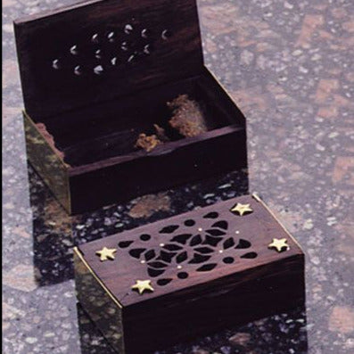 Holzdose mit Amber 6 cm x 4 cm Berk
