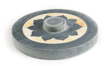 Lotus mit Perlmutteinlage - Specksteinhalter 10 cm Berk